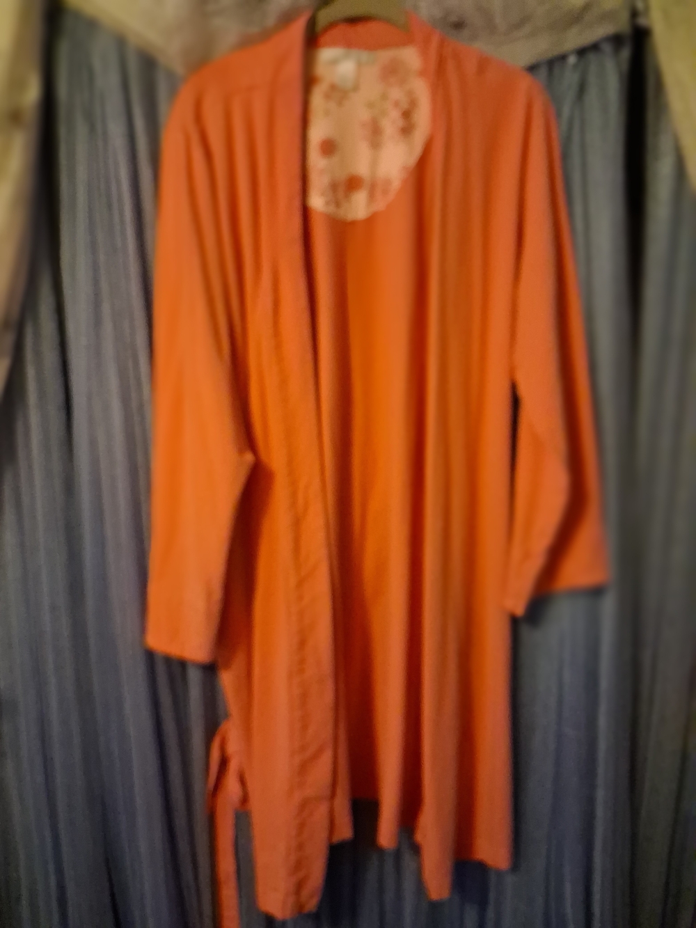 Midnight by Carole Hochman Coral Pink Floral Cotton Robe 2nd Photo True Color